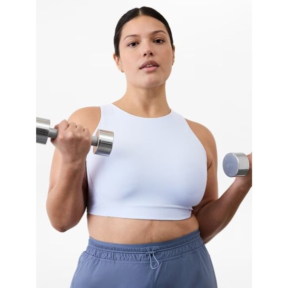 New Athleta M Flex Spacer Tipped Bra Gossamer Blue Medium D-DD - Picture 4 of 5